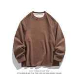 漆点长袖休闲宽松卫衣简约破洞圆领上衣男W4675-P48【特价】，男装卫衣，电商A007-1