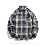 韩版潮流复古格子大码翻领长袖衬衫内搭外套C2192-P30【特价】，男装衬衫，电商A007-1