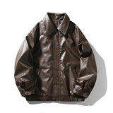 潮流宽松美式复古机车皮衣PU皮夹克外套P7806-P70【特价】，男装夹克，电商A007-1