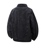 复古牛仔夹克男宽松翻领机车风工装外套百搭上衣JA2025-特价P88，男装夹克，电商A007-1