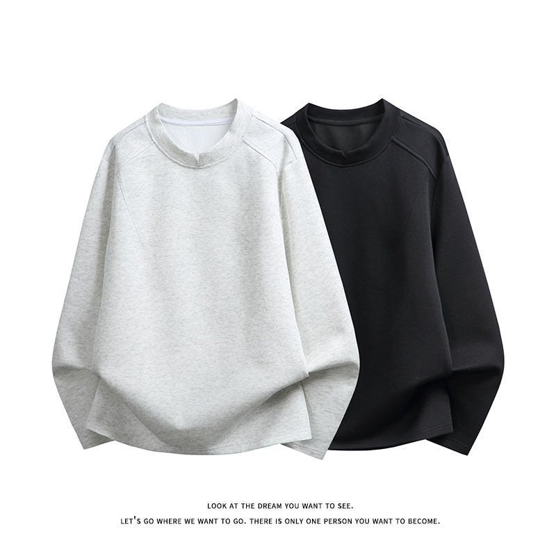 重磅休闲宽松上衣内搭极简风小领口套头长袖卫衣男W4713-特价P26，男装卫衣，电商A007-1