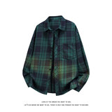 时尚潮流复古格子大码翻领长袖衬衫内搭外套C2167-P32【特价】，男装衬衫，电商A007-1