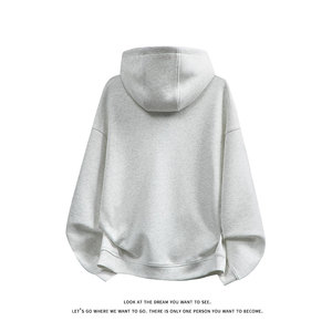 宽松休闲连帽美式开衫外套百搭运动休闲拉链卫衣男W4709-特价P60图片