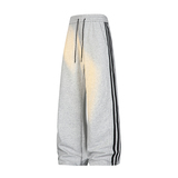 拼接条纹休闲裤男宽松直筒抽绳运动裤百搭长裤K8540-特价P38，女装休闲裤，电商A007-1