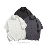 夏季大码休闲潮流凉感冰丝垂顺短袖衬衫DC2179-P18.5【特价】，男装衬衫，电商A007-1