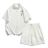 夏季大码冰丝衬衫短裤套装DC2190上衣23.5-DK8510短裤20【特价】，男装衬衫，电商A007-1