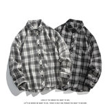 韩版潮流复古格子大码翻领长袖衬衫内搭外套C2196-P28【特价】，男装衬衫，电商A007-1