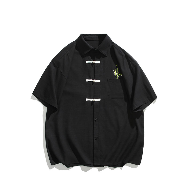 夏季潮流风新中式绣花大码休闲男短袖衬衫DC2182-P36【特价】,男装衬衫,电商A007-1
