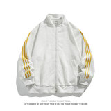 休闲立领套头长袖上衣男女条纹高级感卫衣外套W4694-特价P52，女装短外套，电商A007-1