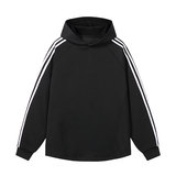 美式连帽大码撞色三条杠长袖套头卫衣男女同款W4705-特价P42，男装卫衣，电商A007-1