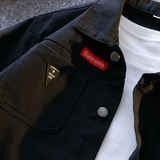 工装风翻领牛仔夹克男休闲宽松纽扣多口袋长袖外套JB80-特价P53，男装夹克，电商A007-1