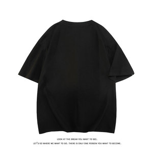 美式重磅撞色拼接设计感体恤宽松百搭圆领短袖t恤T3633-特价P28图片