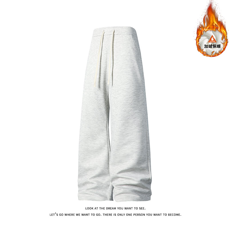 简约加绒休闲裤男直筒垂感保暖运动风长裤K7783JR（加绒）特价P37，男装棉衣，电商A007-1