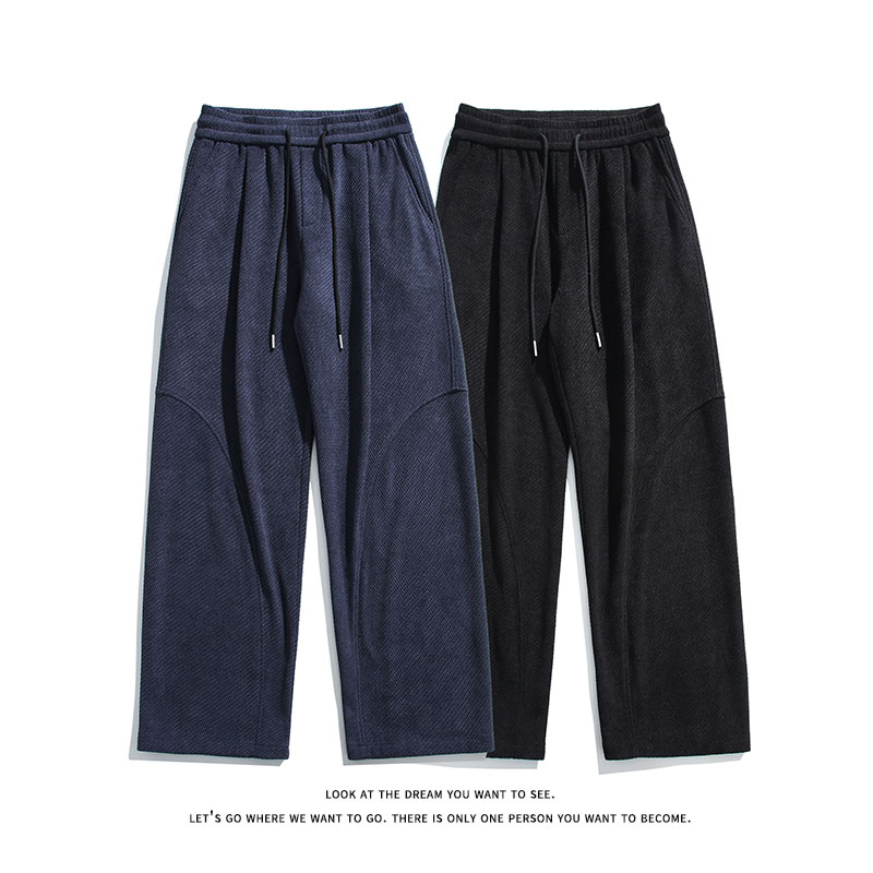 垂感抽绳直筒休闲阔腿裤高腰阔腿显瘦宽松长裤男女K8695-特价P39，男装休闲裤，电商A007-1