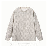 美式复古麻花纹圆领卫衣男宽松针织衫高级感打底衫T3693-特价P24，男装T恤，电商A007-1