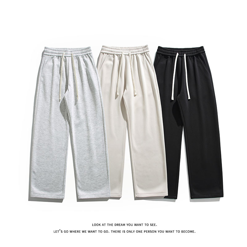 慵懒风黑色抽绳阔腿裤男宽松垂感直筒休闲长裤K7783-特价P30，男装休闲裤，电商A007-1