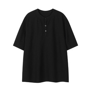 亨利领纯色简约短袖T恤男女宽松型韩版百搭休闲上衣T3697-特价P27图片