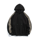 潮流休闲三条杠大码纯色休闲运动连帽卫衣内搭W4604-P50【特价】，男装卫衣，电商A007-1