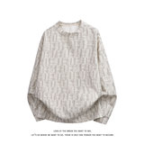 美式复古麻花纹圆领卫衣男宽松针织衫高级感打底衫T3693-特价P24，男装T恤，电商A007-1