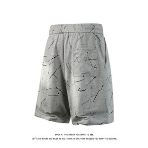 印花抽绳短裤男女宽松松紧腰百搭运动时尚百搭裤子DK8702-特价P35图片