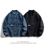 潮流小标休闲大码宽松男女立体牛仔外套夹克J301-P65【特价】，男装工装外套，电商A007-1