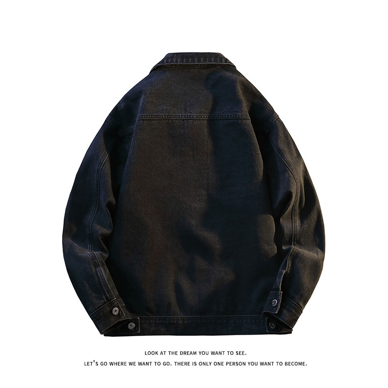 牛仔外套宽松大码简约休闲百搭潮流水洗牛仔衣夹克J7009-特价68,男装夹克,电商A007-1