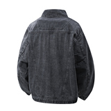 复古牛仔夹克男宽松翻领机车风工装外套百搭上衣JA2025-特价P88，男装夹克，电商A007-1