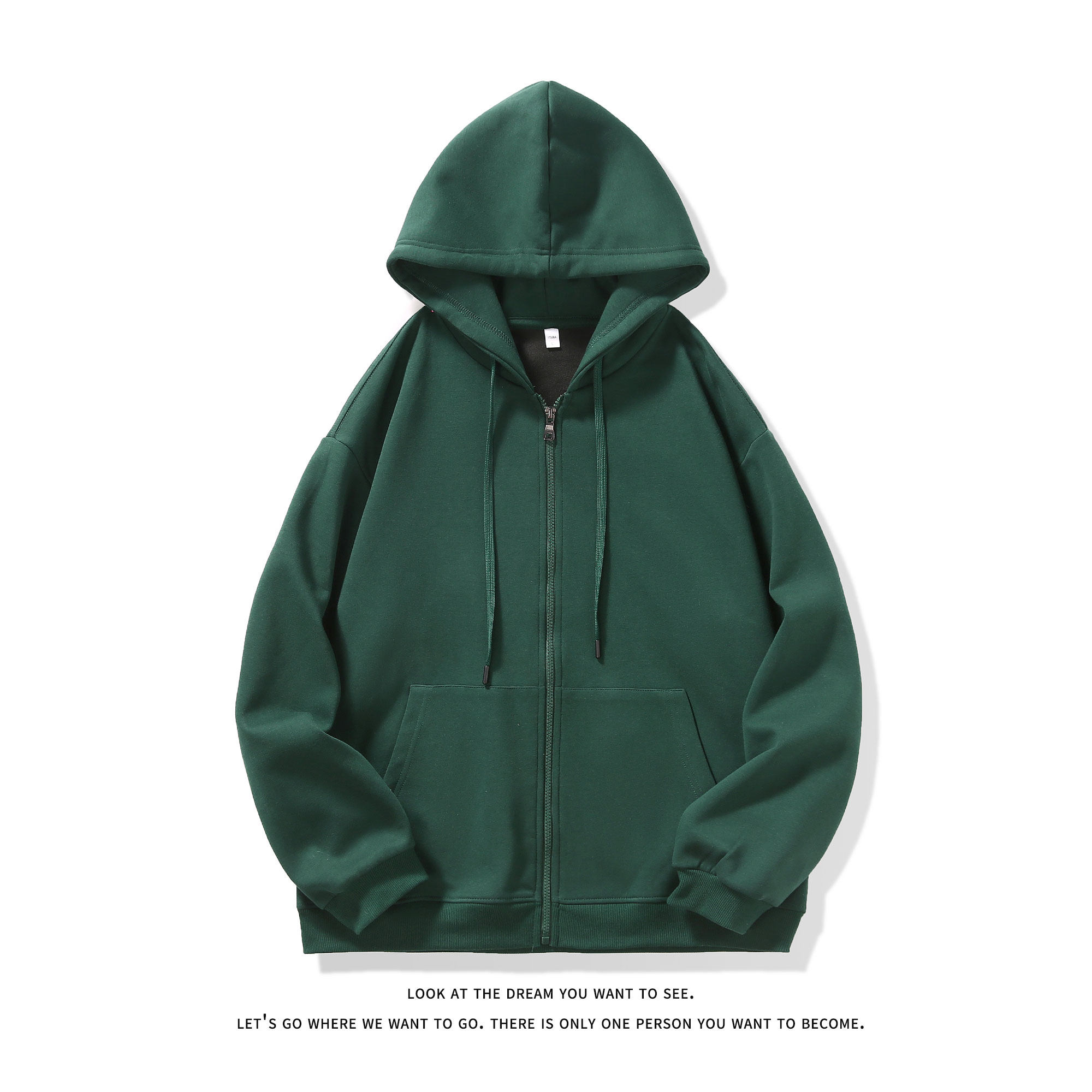 潮流大码休闲宽松情侣开衫连帽纯色卫衣外套W4277-P44【特价】,女装短外套,电商A007-1