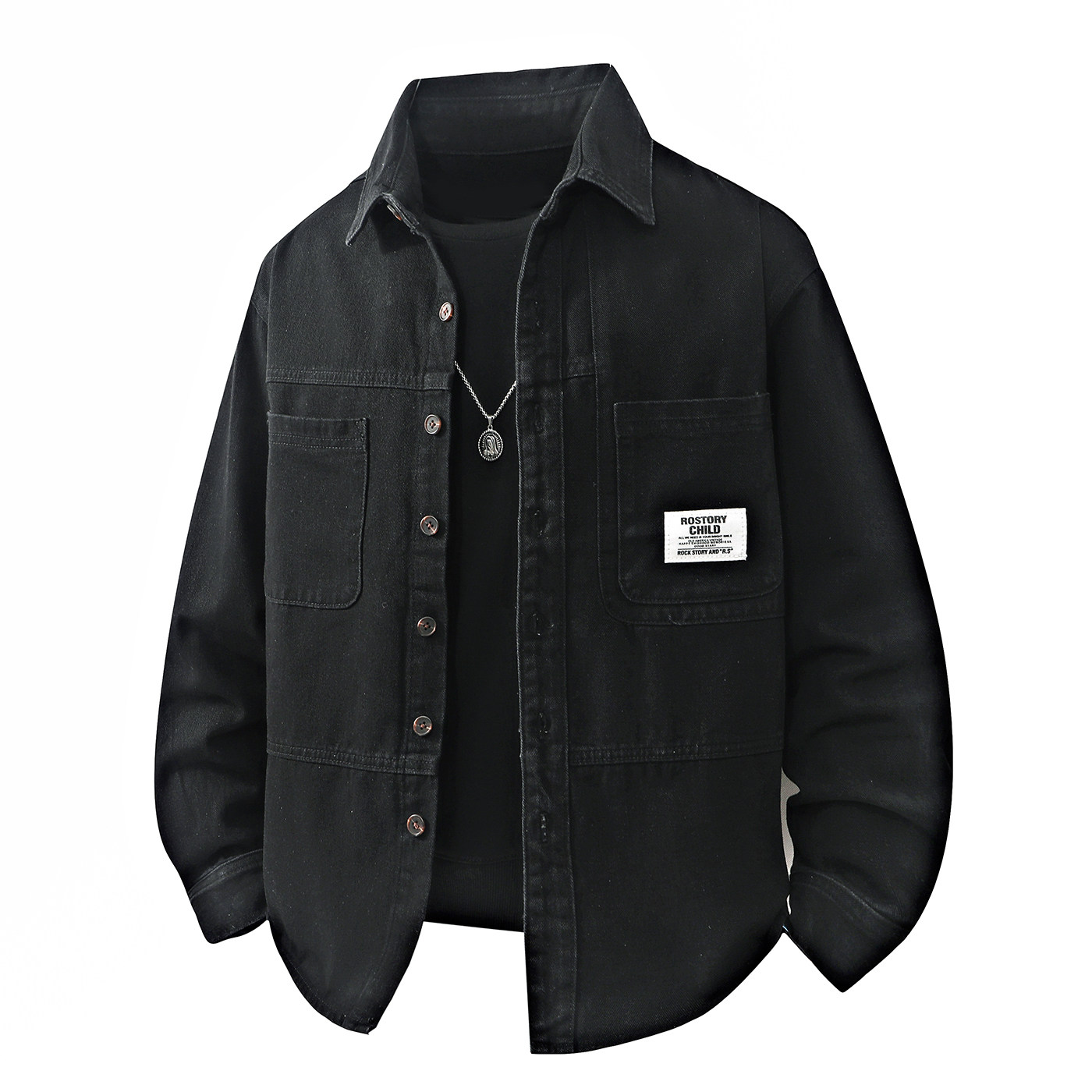 工装风翻领长袖夹克男宽松多口袋宽松型休闲外套JA6002-特价P60，男装夹克，电商A007-1