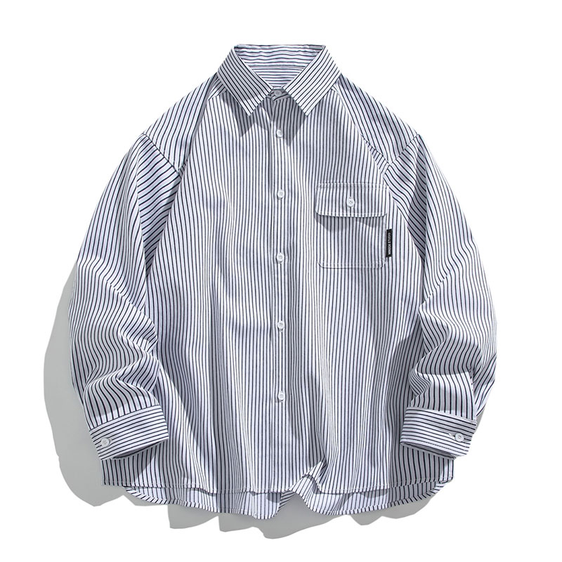 高品质条纹衬衫复古大码长袖衬衫外套C2210-P45【特价】,男装衬衫,电商A007-1