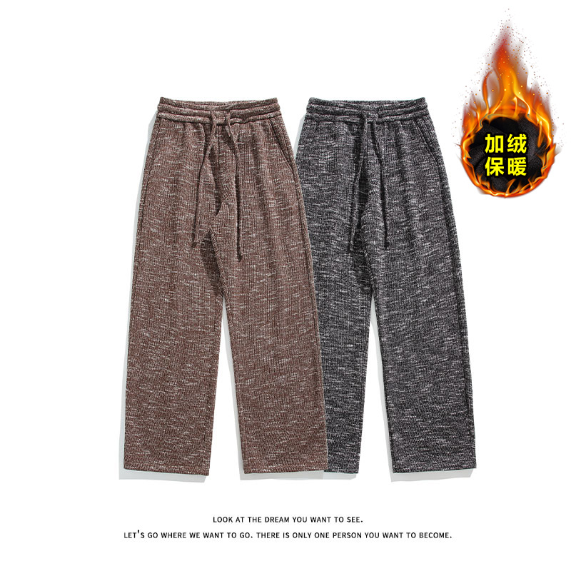 美式宽松阔腿裤垂坠感抽绳加绒加厚休闲裤男K8690JR（加绒）特P52，男装卫衣，电商A007-1