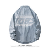 潮流字母印花休闲大码宽松男女牛仔外套夹克J2023-P62【特价】，男装工装外套，电商A007-1