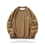 烫花大码330克重磅华棉复合圆领纯色休闲卫衣-W4272-P33【特价】，男装卫衣，电商A007-1