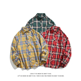 韩版潮流复古格子大码翻领长袖衬衫内搭外套C2208-P28【特价】，男装衬衫，电商A007-1