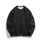 漆点长袖休闲宽松卫衣简约破洞圆领上衣男W4675-P48【特价】，男装卫衣，电商A007-1