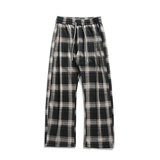 潮流大码中性风美式休闲直筒格子裤拖地裤长裤K8585-P48【特价】，男装休闲裤，电商A007-1