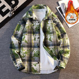 美式长袖宽松格子衬衫休闲内搭衬衣高级感翻领外套男CJ9741-特P42，男装衬衫，电商A007-1