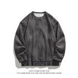 毛衣纹理圆领卫衣男秋季复古扎染针织打底衫上衣W4679-特价P50，男装T恤，电商A007-1