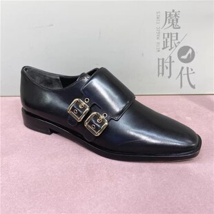 STELLA LUNA 英伦风设计师正装皮鞋金属扣深口方头乐福鞋SL321064