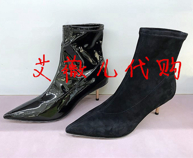 STELLA LUNA 秋冬欧美风尖头细香烟跟女短靴 弹力瘦瘦靴 SL318020