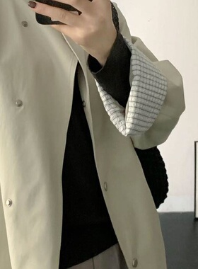 2025秋季感简约气质立领中长款英伦风风衣休闲百搭外套25586