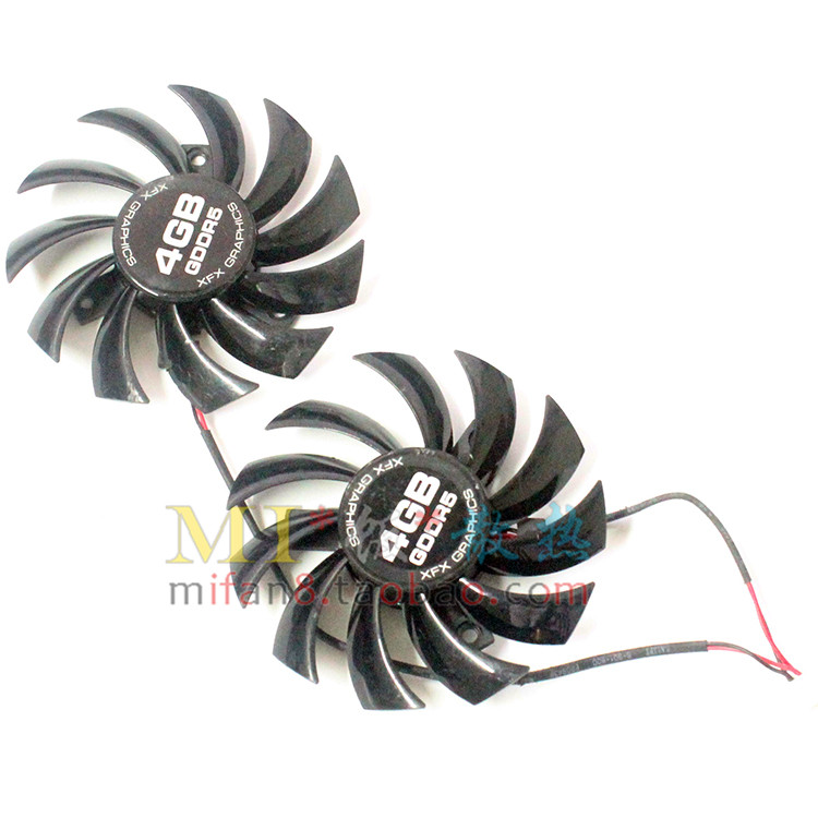讯景R9 270魔将 FS1280-A1042A 直径74mm 孔距40mm 显卡双风扇