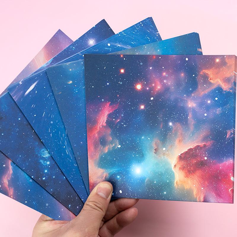 15厘米正方形双面宇宙星空夜下学生印花手工折纸加厚彩色diy叠纸