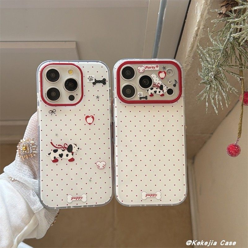 ins韩系简约波点卡通斑点狗适用苹果17promax手机壳小众iphone16可爱17pro新款全包15双层14少女13软胶保护套,3C数码配件,手机保护套/壳,淘宝优惠券,粉丝福利购,淘宝优惠卷
