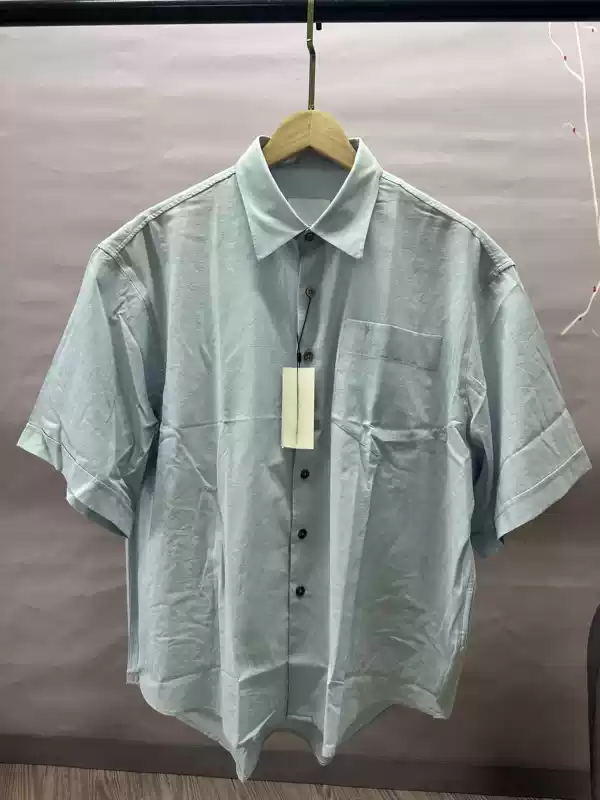 口袋小标短袖衬衫