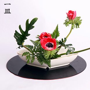 小原流花道插花器教学花器天使金色描边菱形精致T素雅器皿家居花