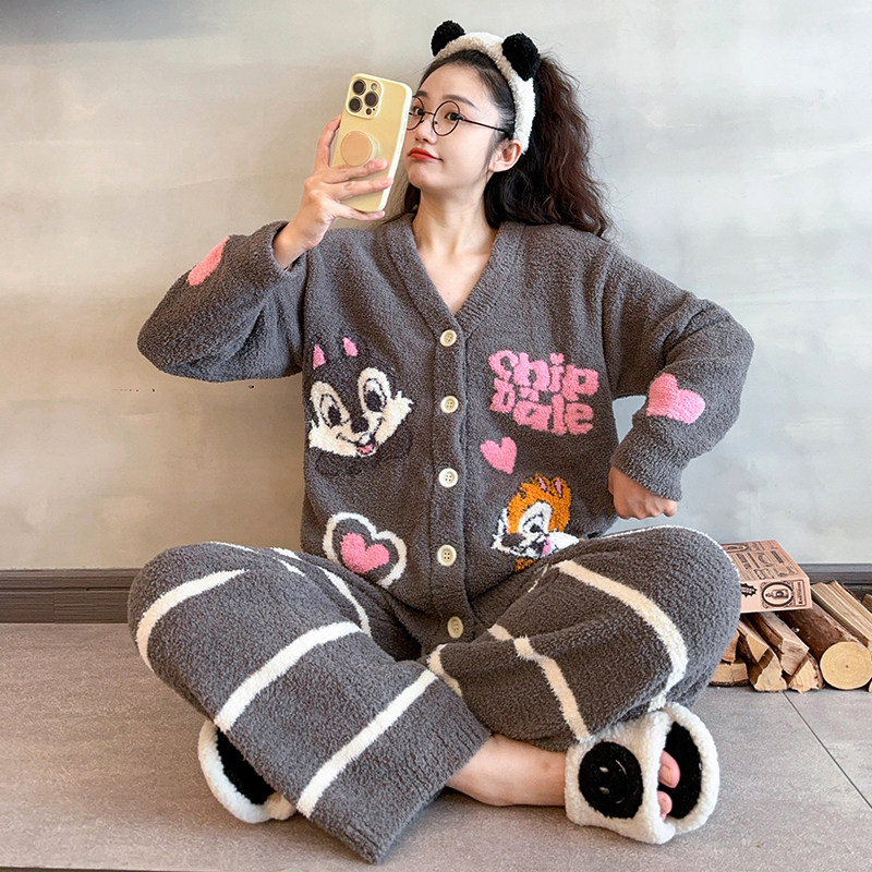 女珊瑚绒加厚睡衣冬季加厚