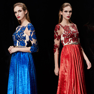 2023新款端庄大气宴会聚会派对大码显瘦公司年会主持人晚宴大拖尾