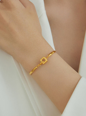 925纯银创小众设计手链女环环相扣手镯链高级感气质简约优雅手链