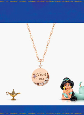 迪士妮联名阿拉丁许愿灯项链少女小众轻奢设计高级感ins